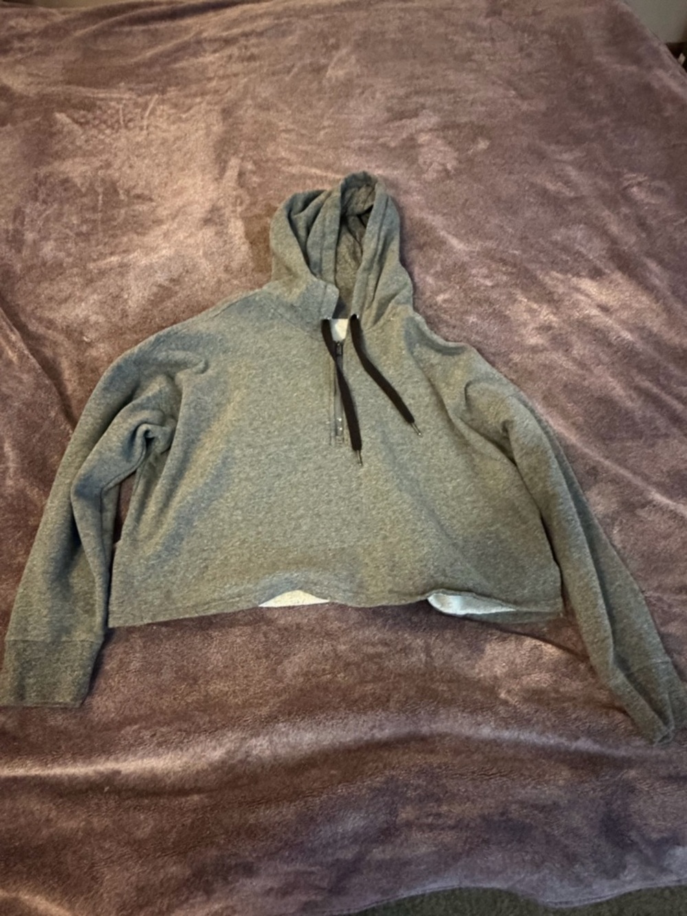XXL Calvin Klein Performance Cropped Heather Grey Sporty Hoodie
